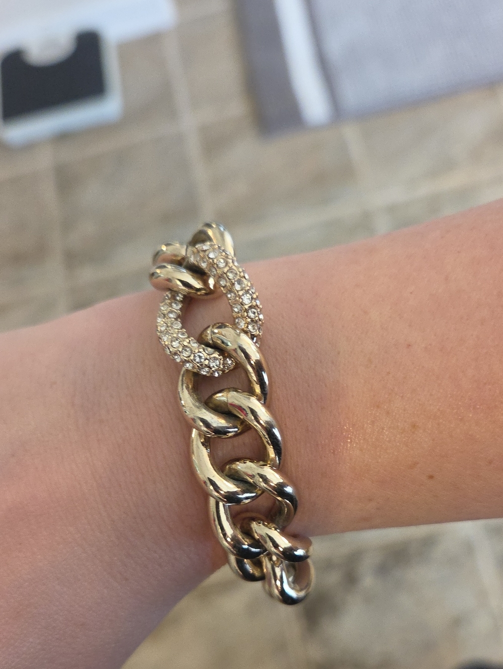 Victoria's Secret Gold Pavé Link Bracelet